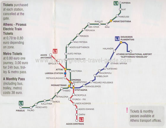 athens Greece Metro map