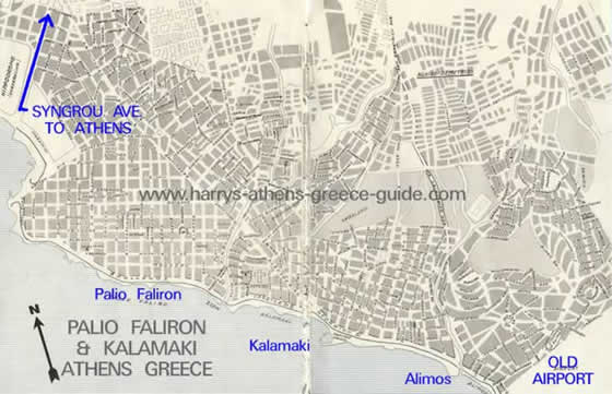 map palio faliron kalamaki alimos athens greece