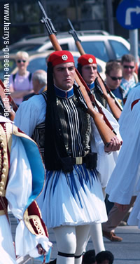 an evzone marching