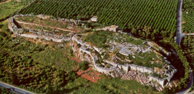 The site of tiryns from the air - Map of area page bottom