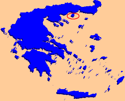 Location of Thassos in Greece