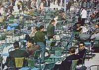 Papaspirous  had a very small interior but huge exterios seating - the whole center of the square