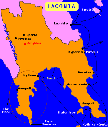 laconia prefecture greece peloponnese